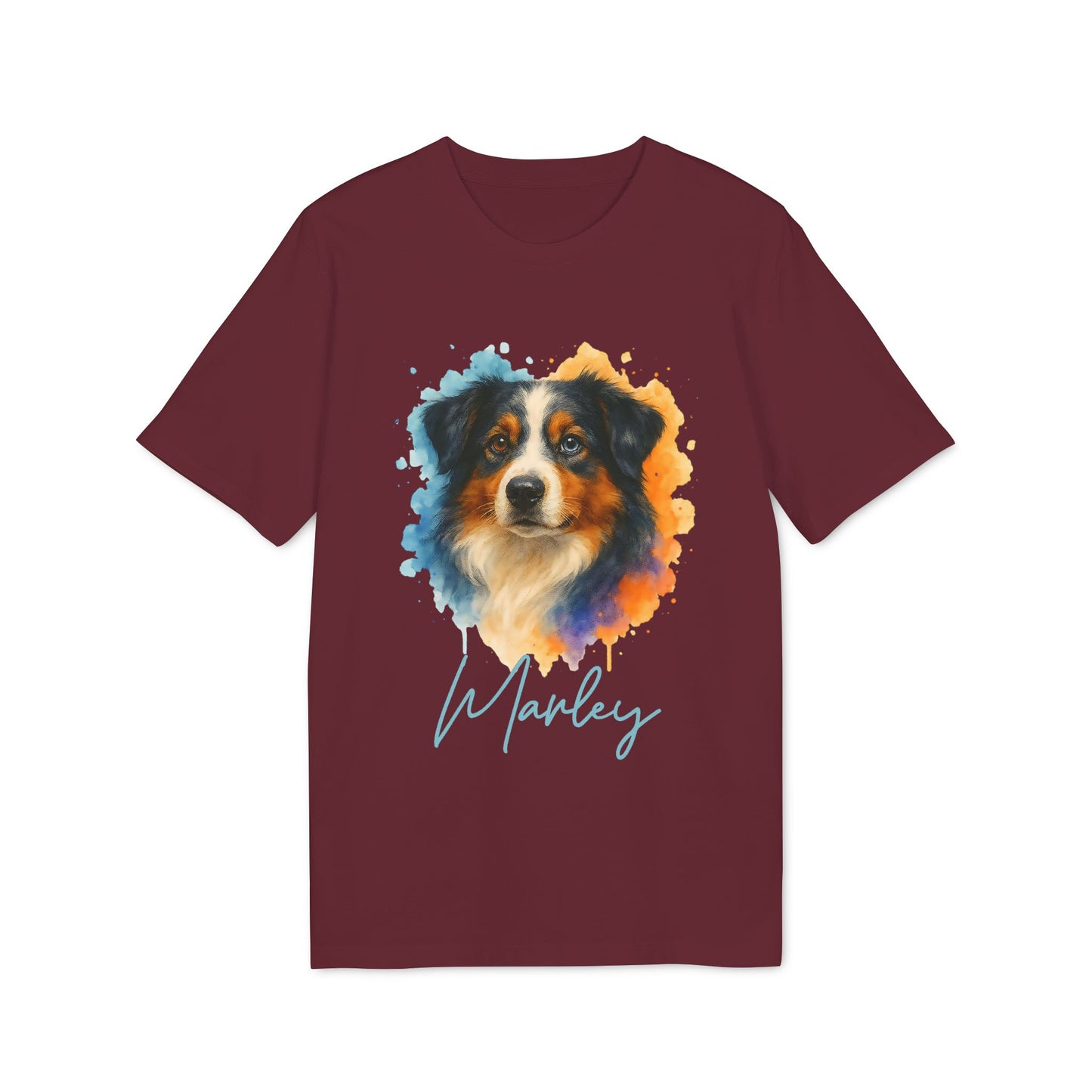 Australian Shepherd 100% Organic Cotton T-Shirt Personalized Dog Tee
