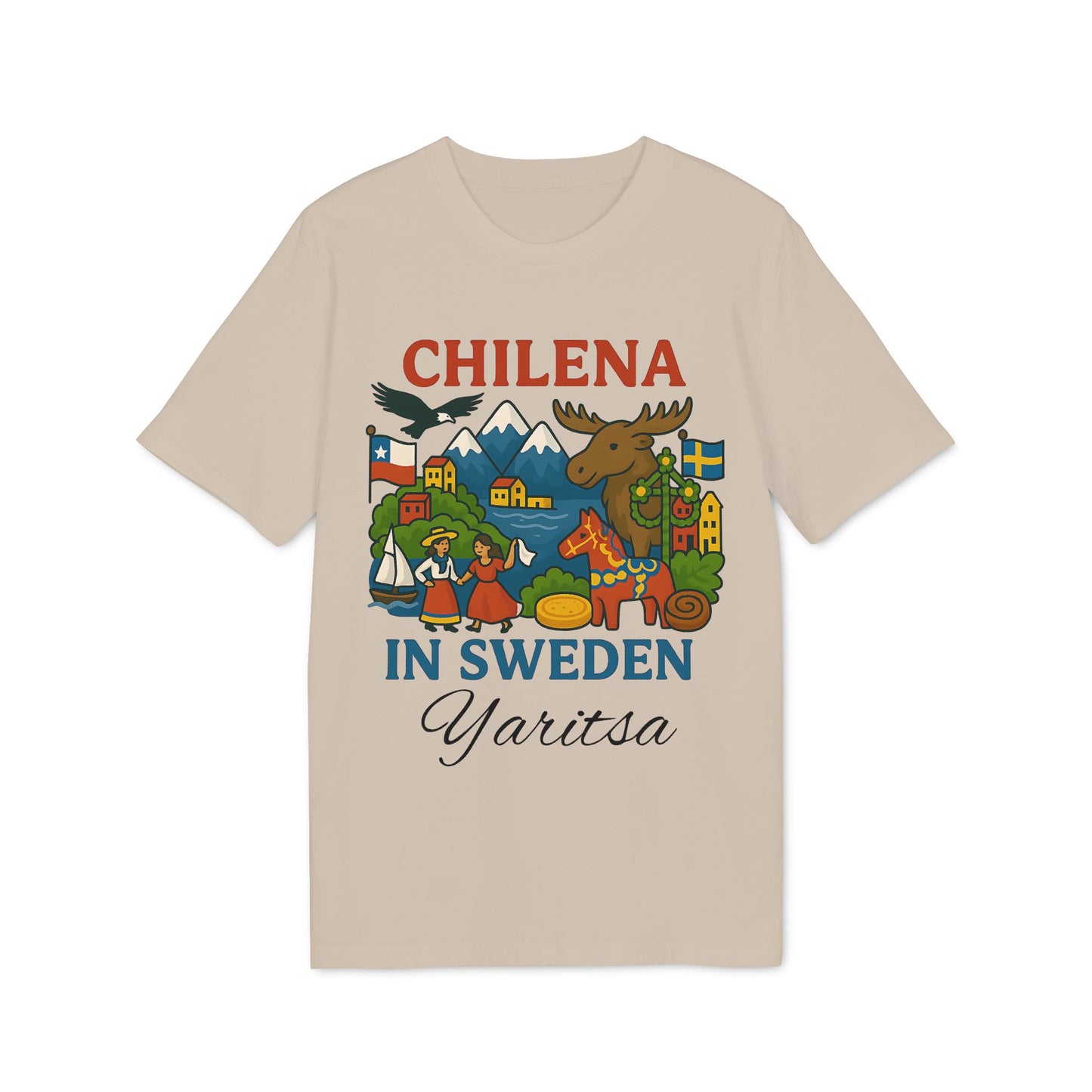Chilena in Sweden 100% Organic Cotton T-Shirt Personalized with Name