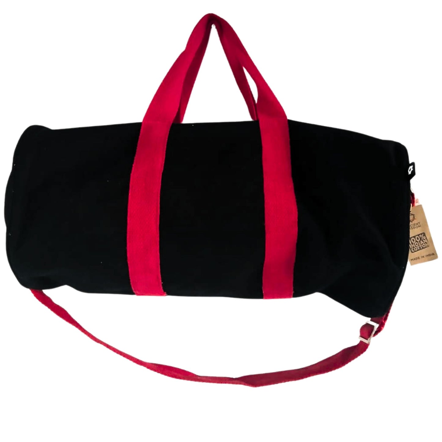 Don’t Quit 100% Cotton Gym Bag – Black with Cherry Pink Handle