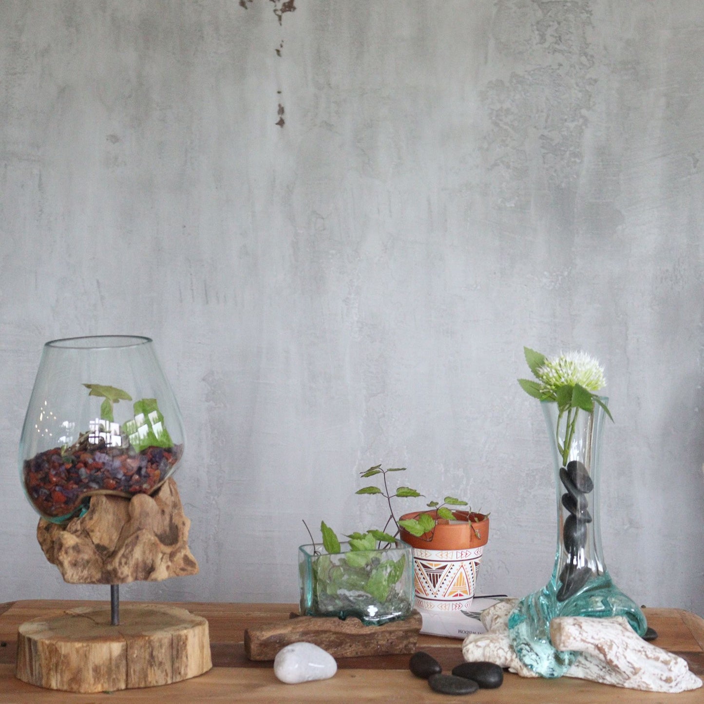 Molten Glass on Wood – Vase