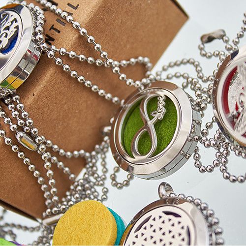 Cotton Refill Pads – 30MM Aromatherapy Necklace cotton refill pad for locket pendant with metal chain, green felt insert