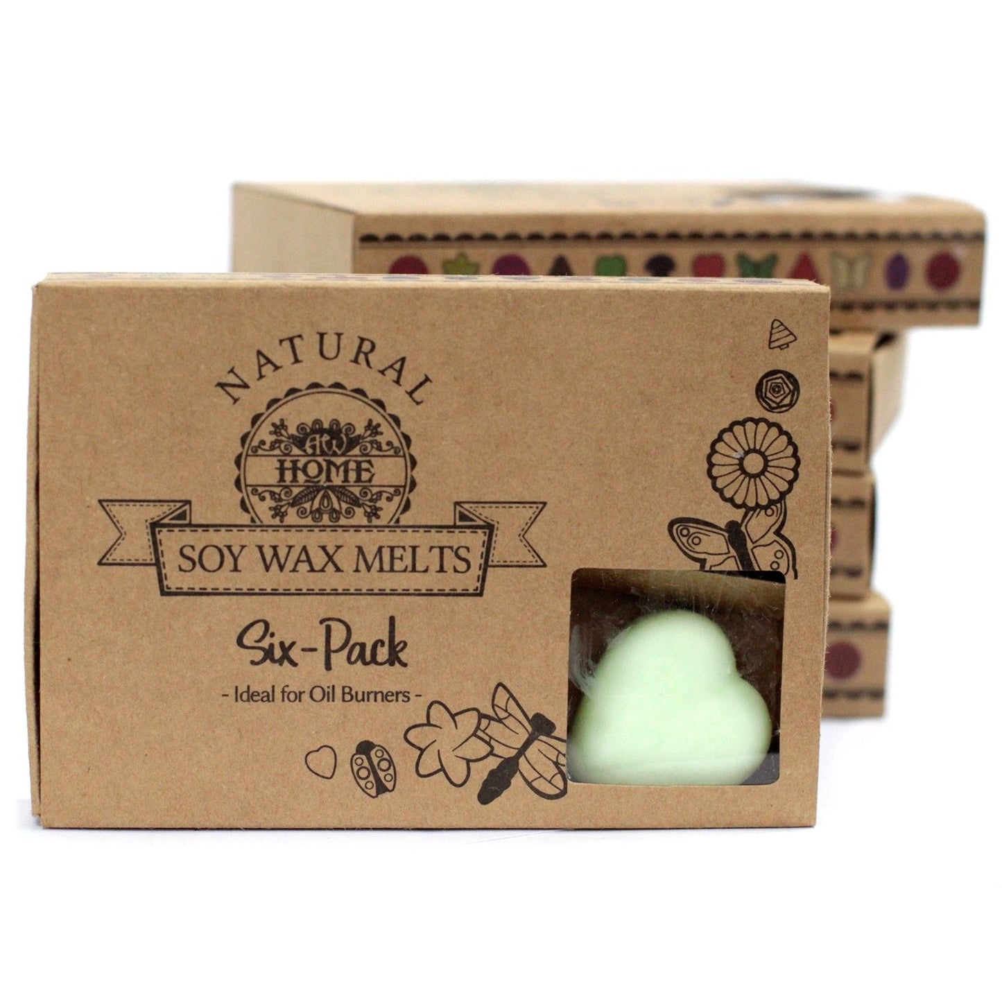 Set de regalo de wax melts de sándalo oscuro – Pack de 6 wax melts de cera de soja en caja de regalo natural, set de seis unidades para quemadores de aceites
