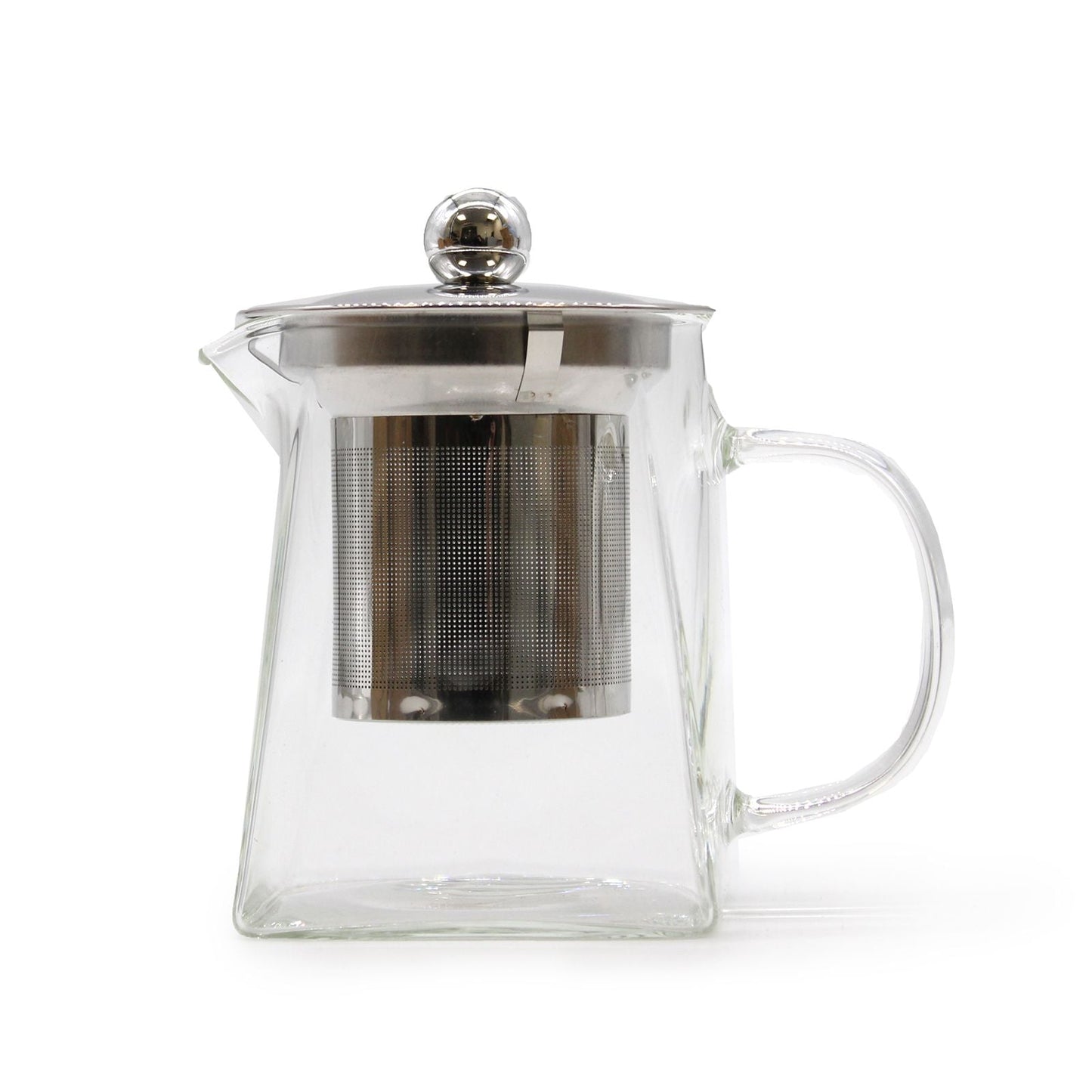Elegant Tower Glass Infuser Teapot – 350ML con cuerpo de vidrio, infusor de acero inoxidable y tapa metálica, diseño tipo torre