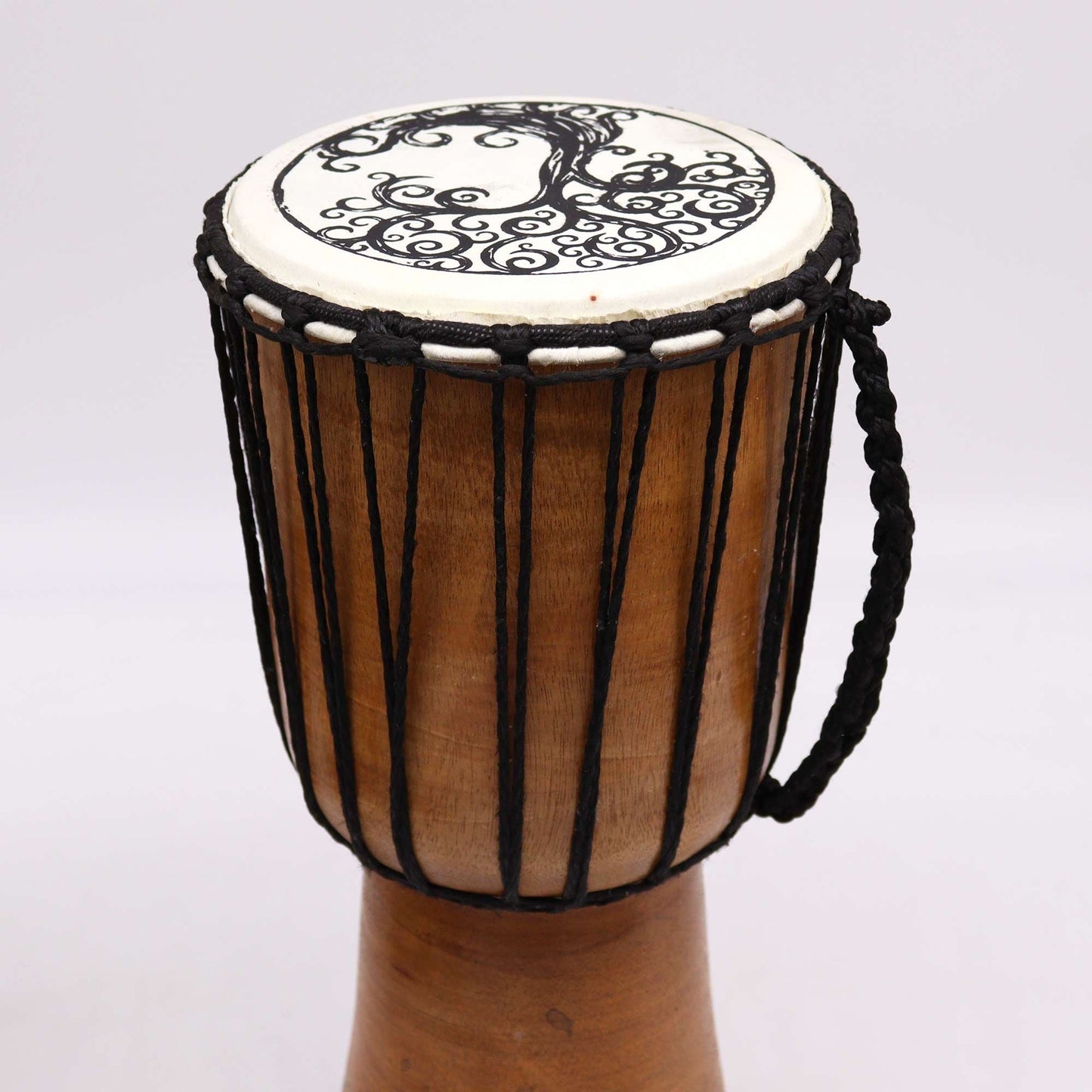 Handgjord djembe-trumma med bredtopp – 40 CM med snidad träkropp, repspänning och brett trumskinn