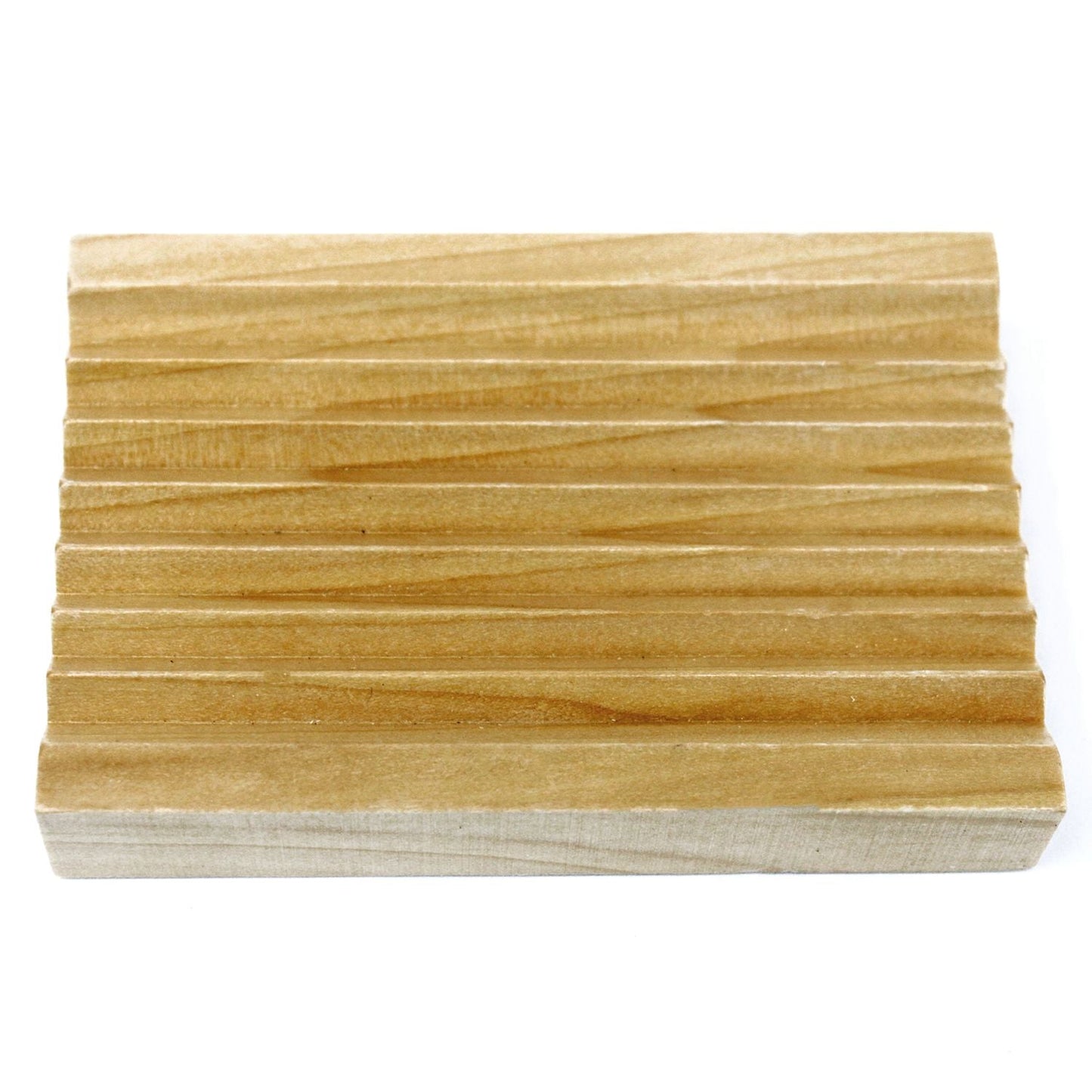 Hemu Wood Groovy Soap Dish – 10.5x7x2 CM, soap dish de madera hemu con ranuras, diseño rectangular natural