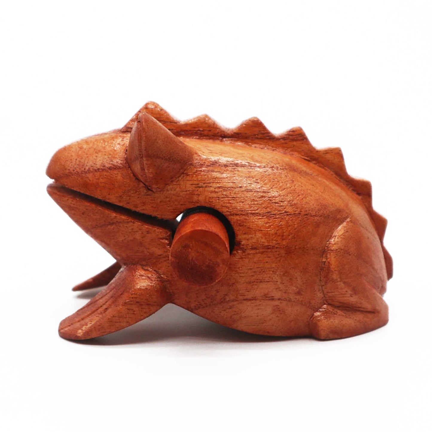 Jempinis Wooden Frog Instrument – 6 CM, handcrafted Bali wooden frog percussion scraper with stick, decorative musical figure