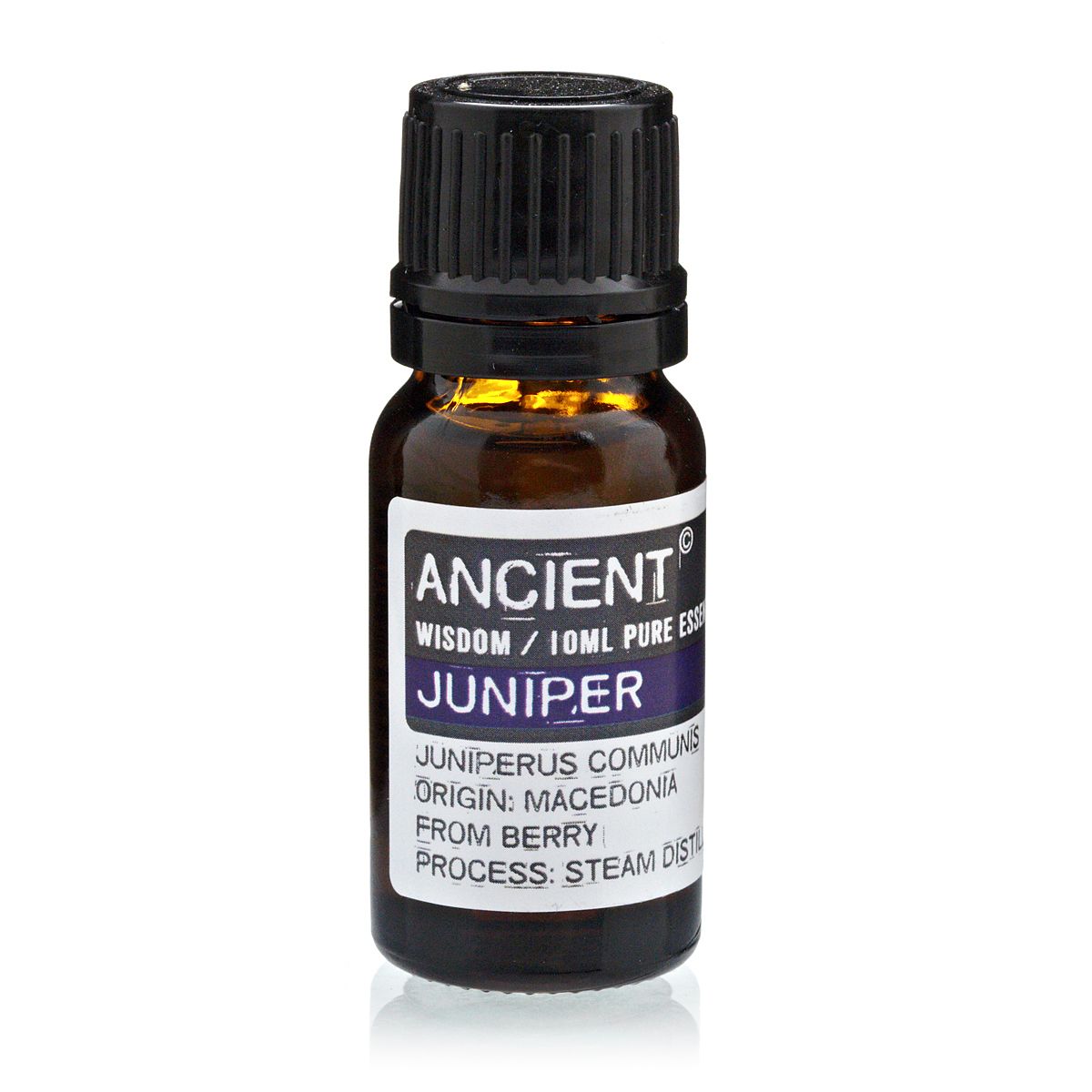 Alt Tag: Juniper Berry Essential Oil – 10 ML amber bottle, steam distilled Juniperus communis from Macedonia, clean woody spicy aroma