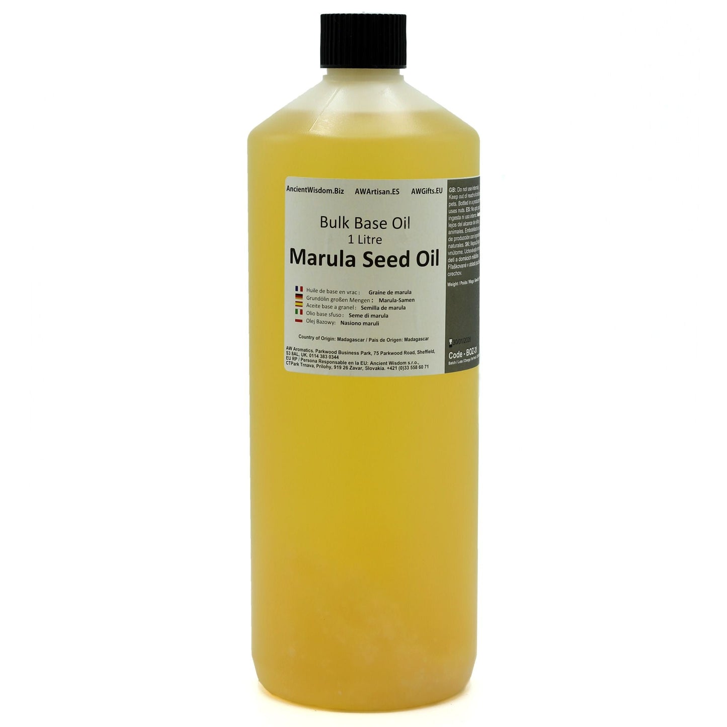 Luxurious Marula Seed Oil – 1 Litre bottle of marula seed base oil, 1 litre size