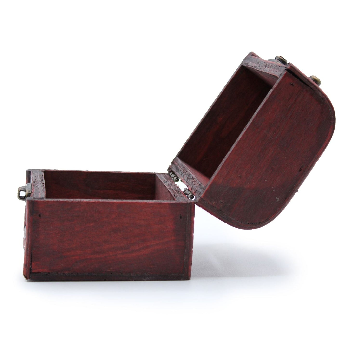 Alt-Tag: MDF Vintage Style Box – 8.5x10x8.5 CM offene dekorative Vintage-Box aus MDF-Holz mit Metallbeschlägen