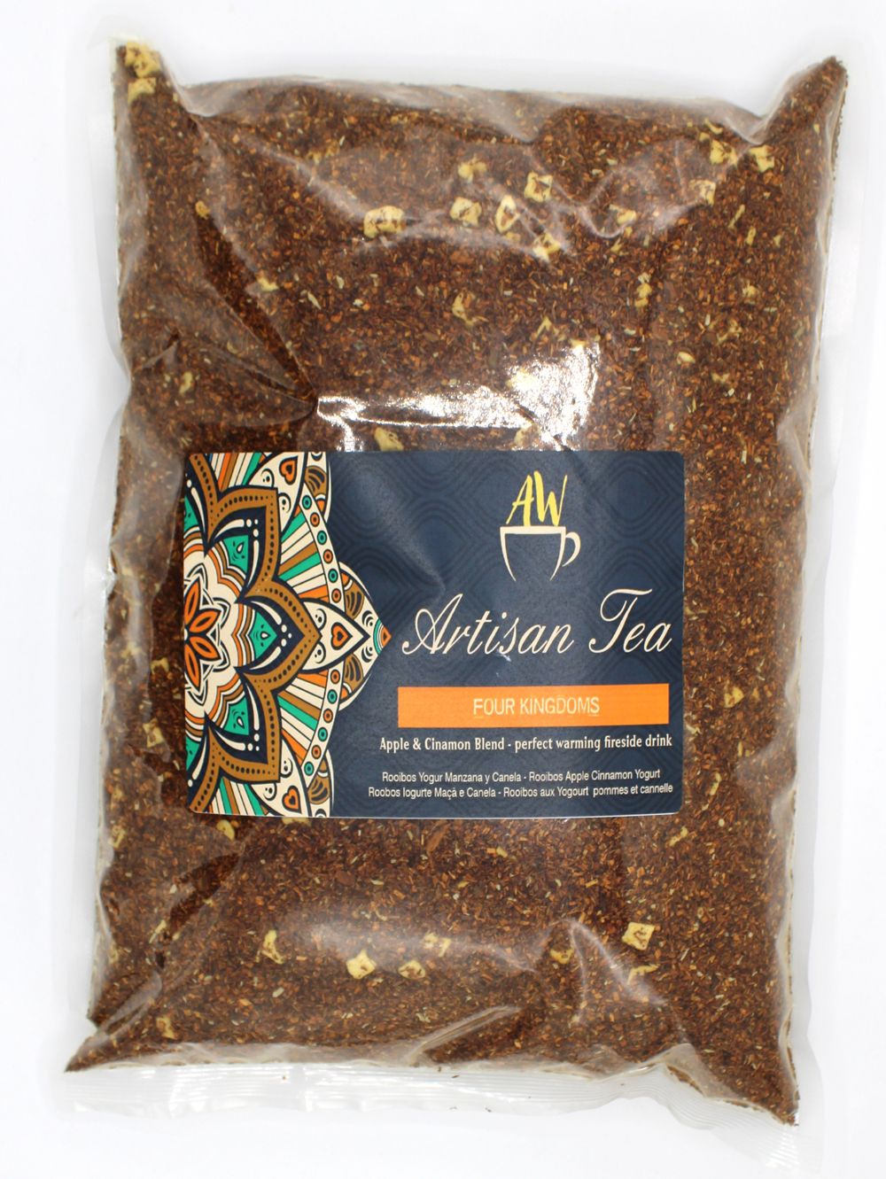 Alt Tag: Rooibos Apple Cinnamon – Artisan Tea Blend 1KG en bolsa a granel, mezcla de rooibos con trozos de manzana y canela