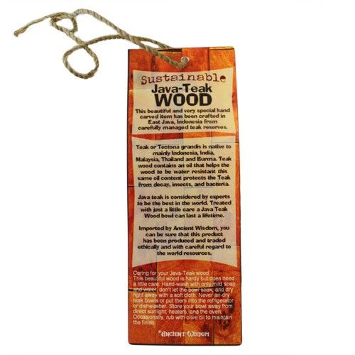 Teak Chopping Board – 30 CM sustainable Java teak wood product tag highlighting natural durability and responsibly managed teak reserves