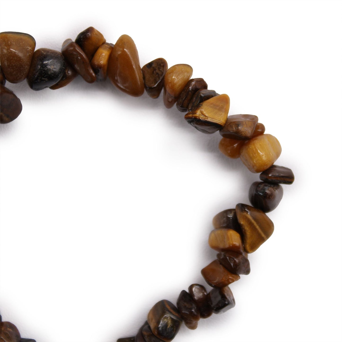 Tiger Eye Chipstone Bracelet – Natursten, gyllenbruna chipspärlor med naturlig bandning och skimmer på elastisk stretchsnodd