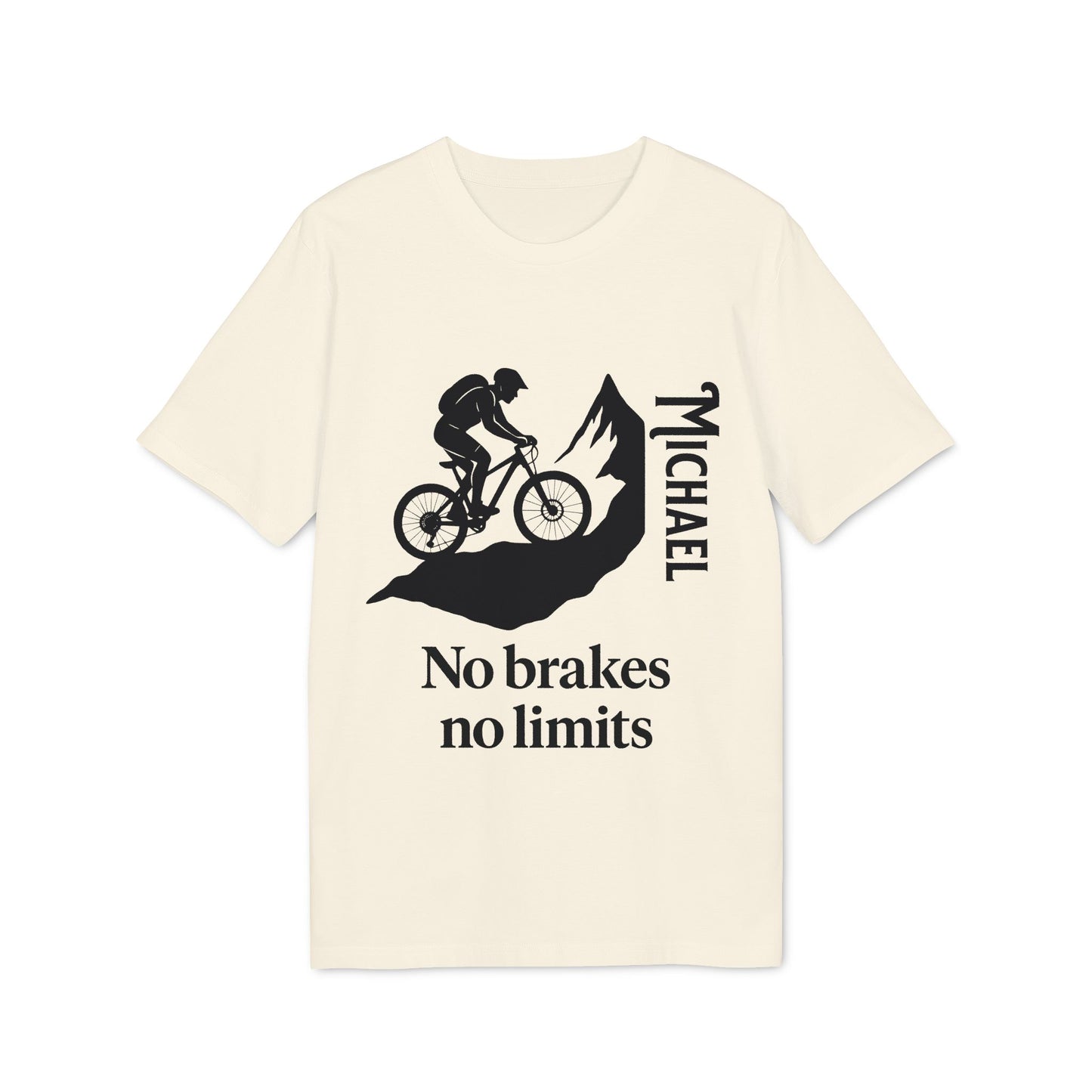 Mountain Bike T-shirt Personalized 100% Organic Cotton No Brakes No Limit