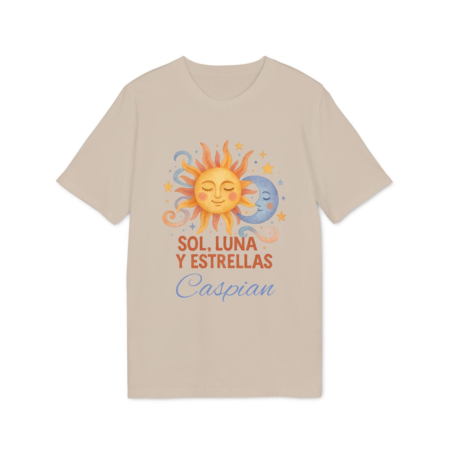 Sol Luna y Estrellas Camiseta Organica Personalizada 100% Algodon Waldorf