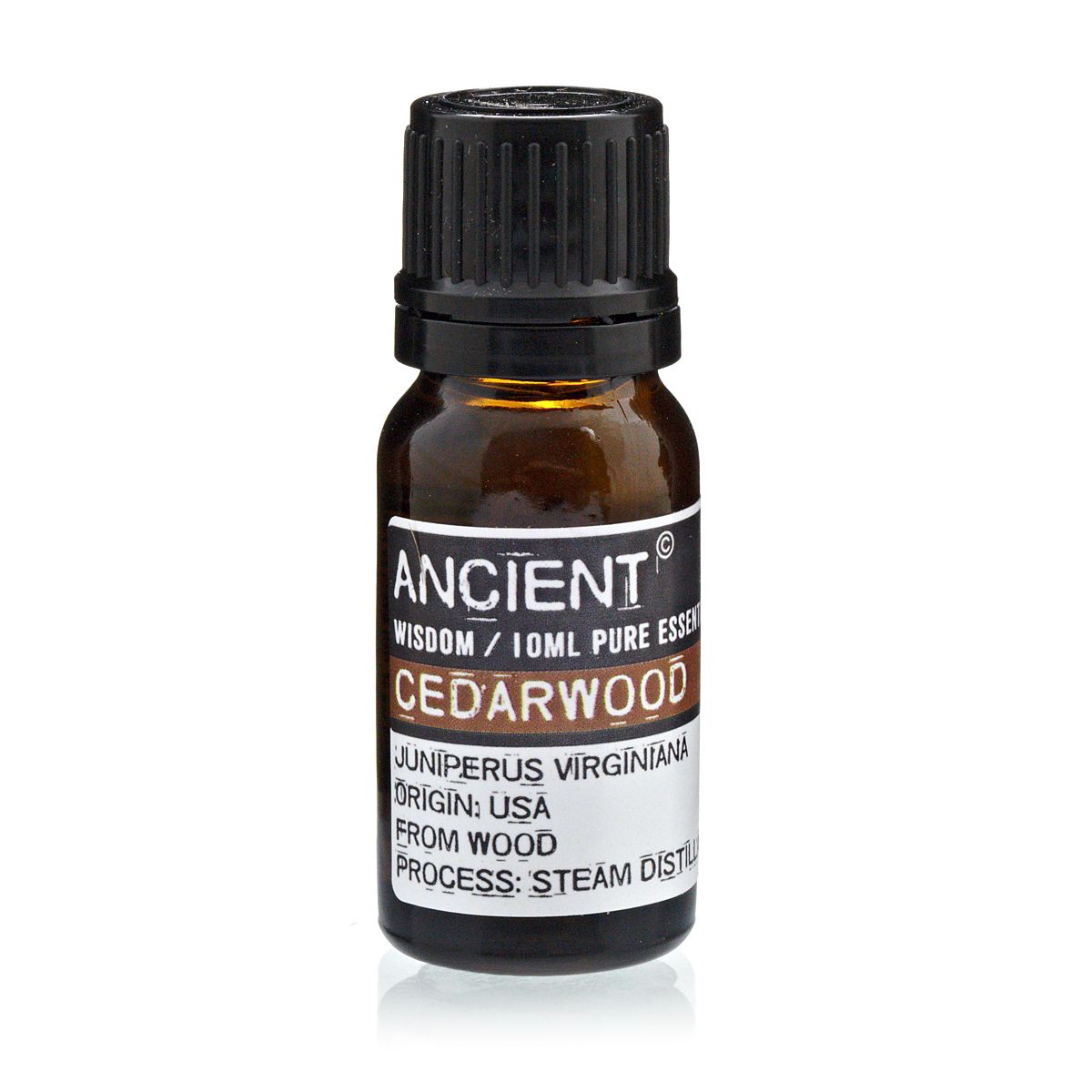 10 ML Virginian Cedarwood eterisk olja flaska, eterisk olja av Juniperus virginiana-trä, ångdestillerad, 10 ml