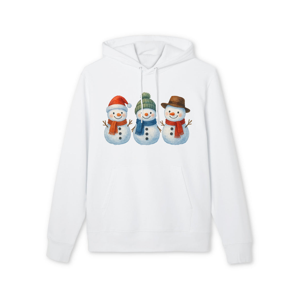 Three Little Swowmen Hoodie 100% Organic Cotton Christmas