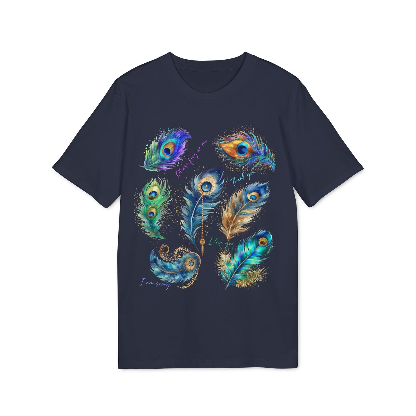 Peacock Hooponopono T-Shirt 100% Organic Cotton