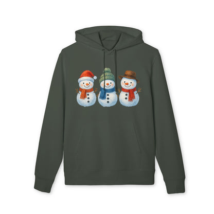 Three Little Swowmen Hoodie 100% Organic Cotton Christmas