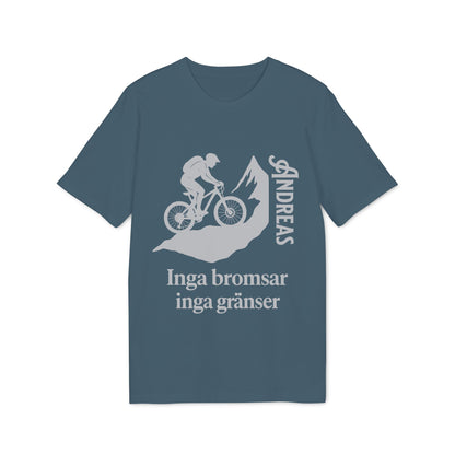 Mountain Bike T-shirt med namn 100% ekologisk bomull inga bromsar inga gränser