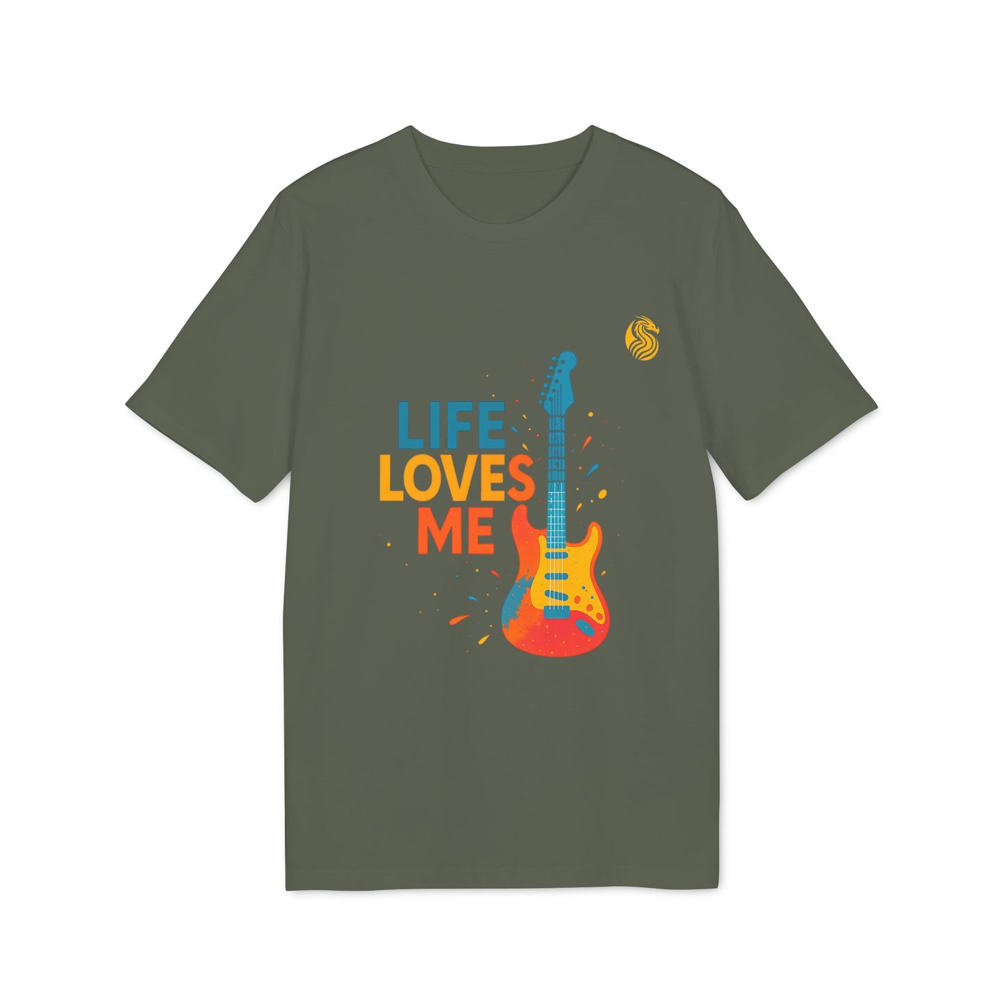 Life Loves Me Organic T-shirt Electric Guitarr Drix 100% Cotton