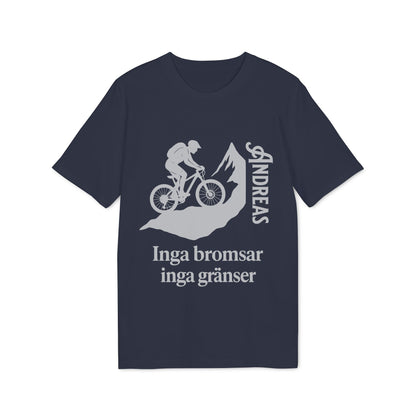 Mountain Bike T-shirt med namn 100% ekologisk bomull inga bromsar inga gränser