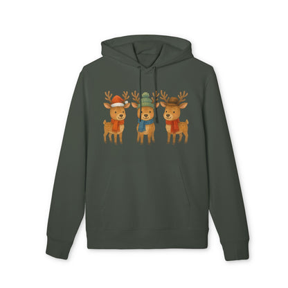 Three Little Reindeers Hoodie 100% Organic Cotton Christmas