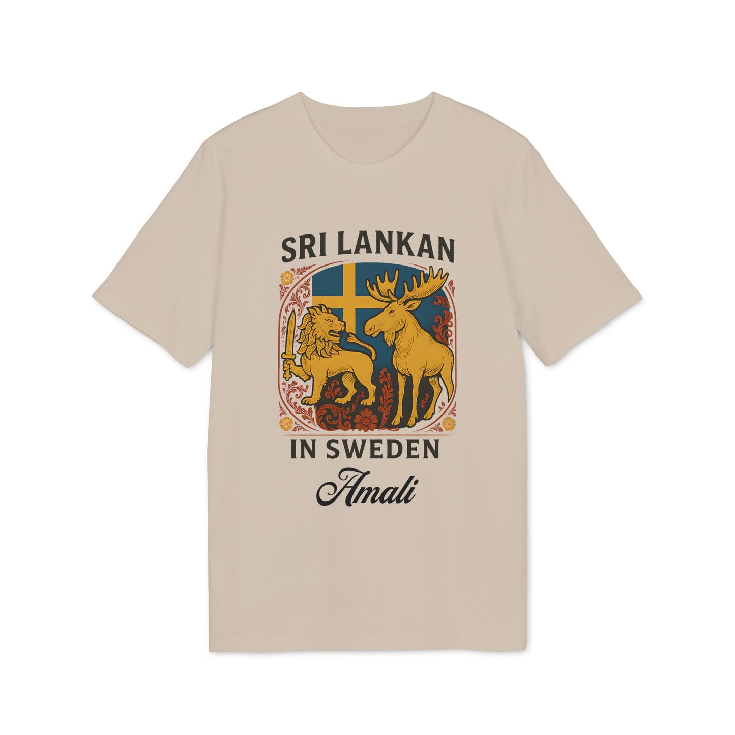 Sri Lankan in Sweden Organic T-shirt 100% Cotton Personalized