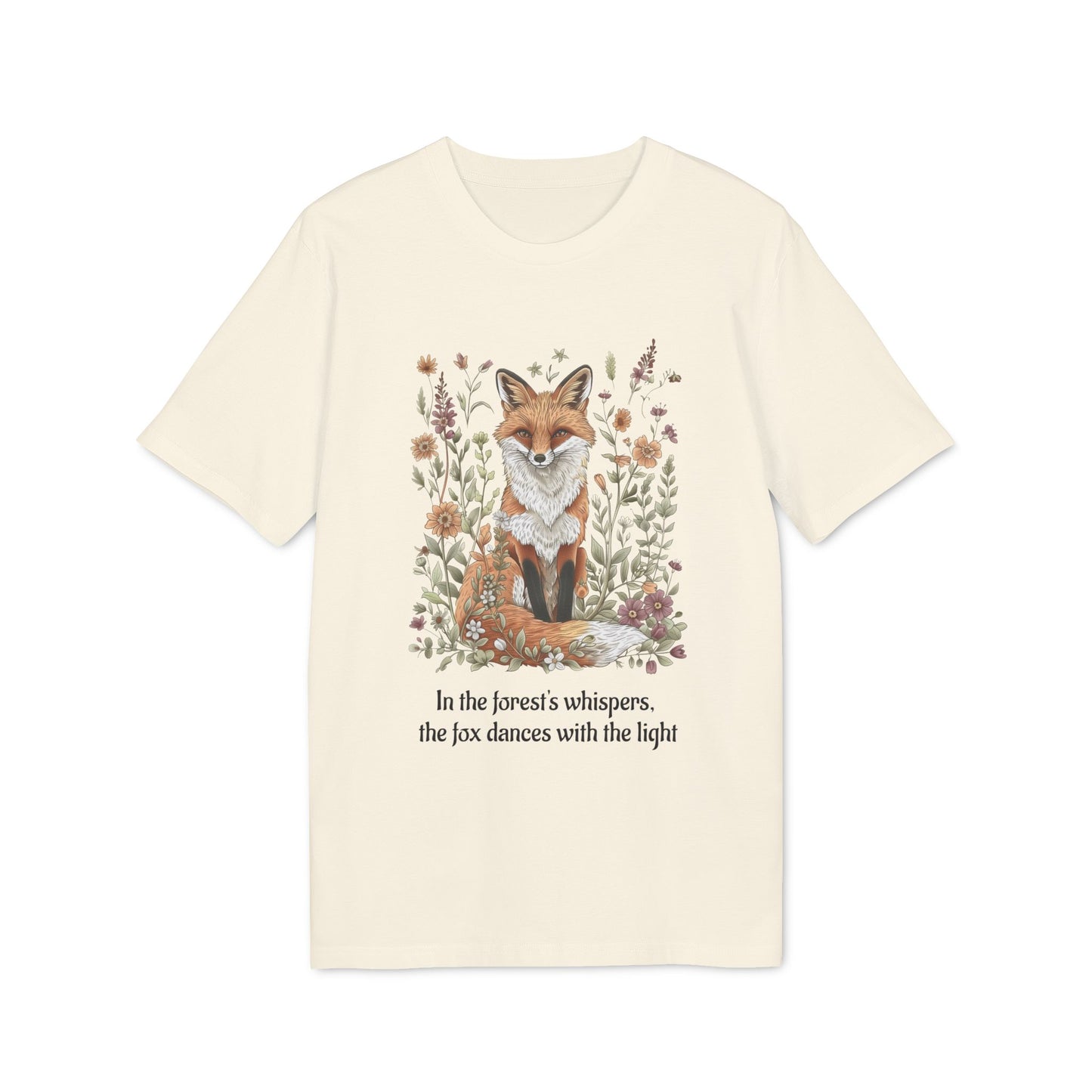 Fox Spirit Whisper 100% Organic Cotton T-Shirt for Nature Lovers and Free Souls
