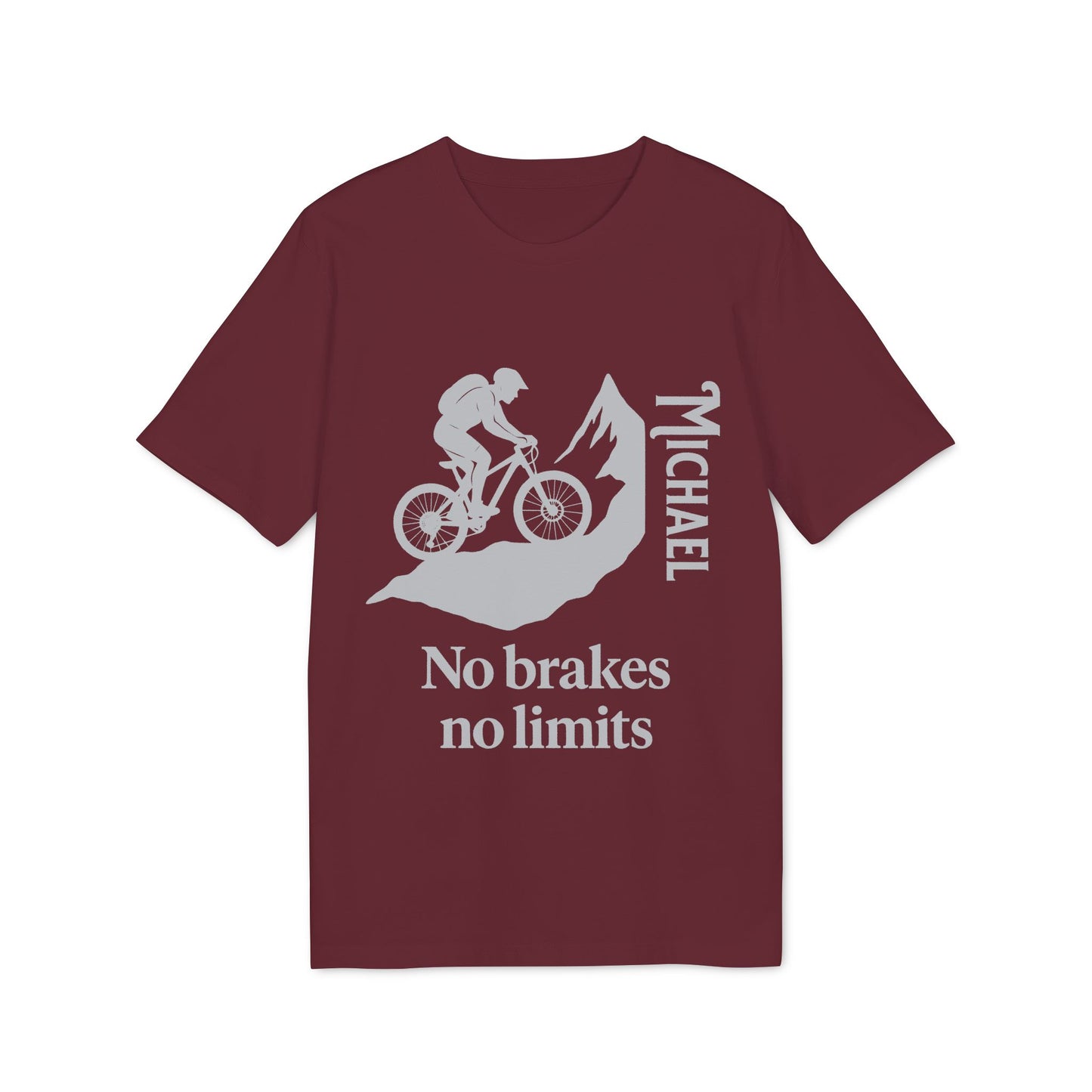 Mountain Bike T-shirt Personalized 100% Organic Cotton No Brakes No Limit