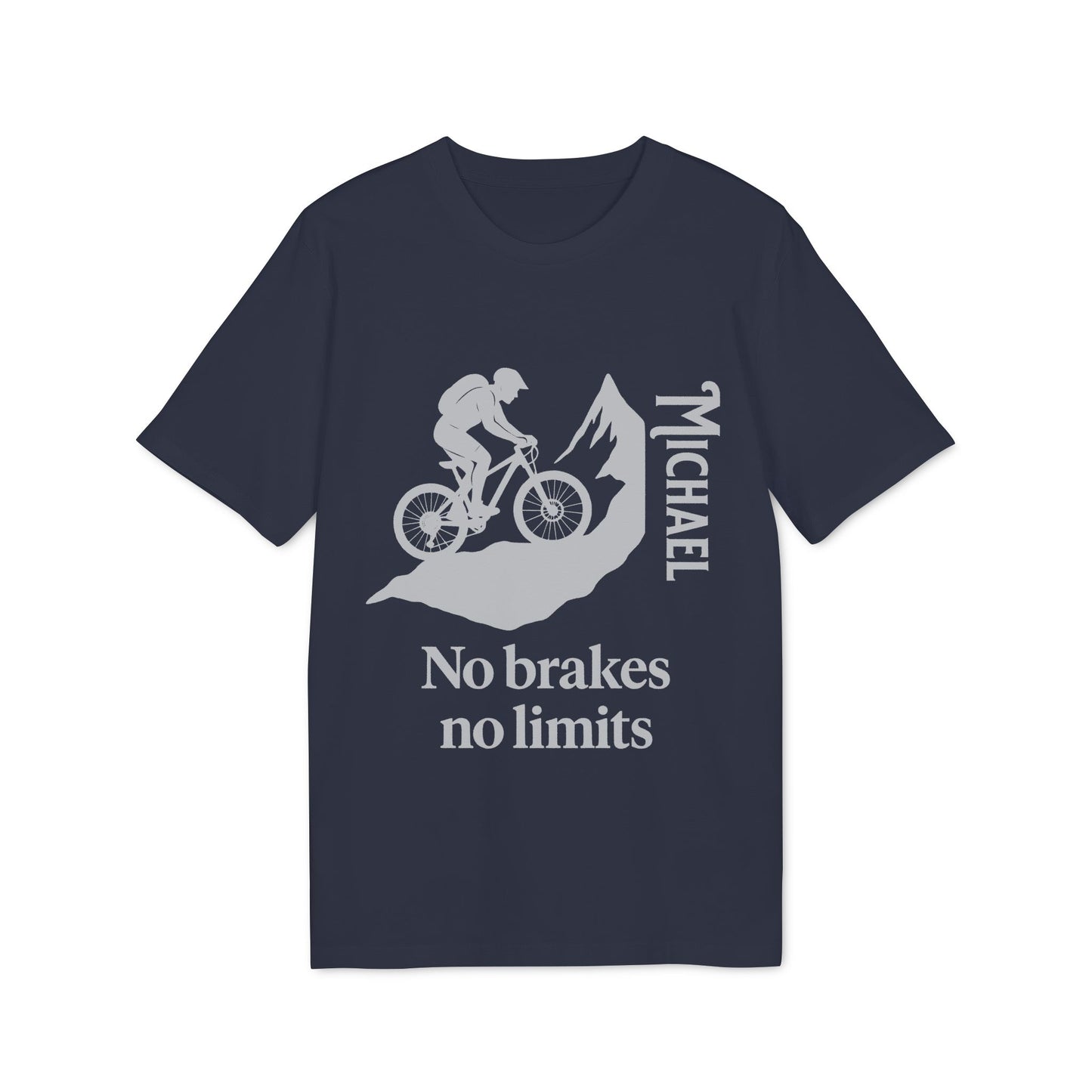 Mountain Bike T-shirt Personalized 100% Organic Cotton No Brakes No Limit