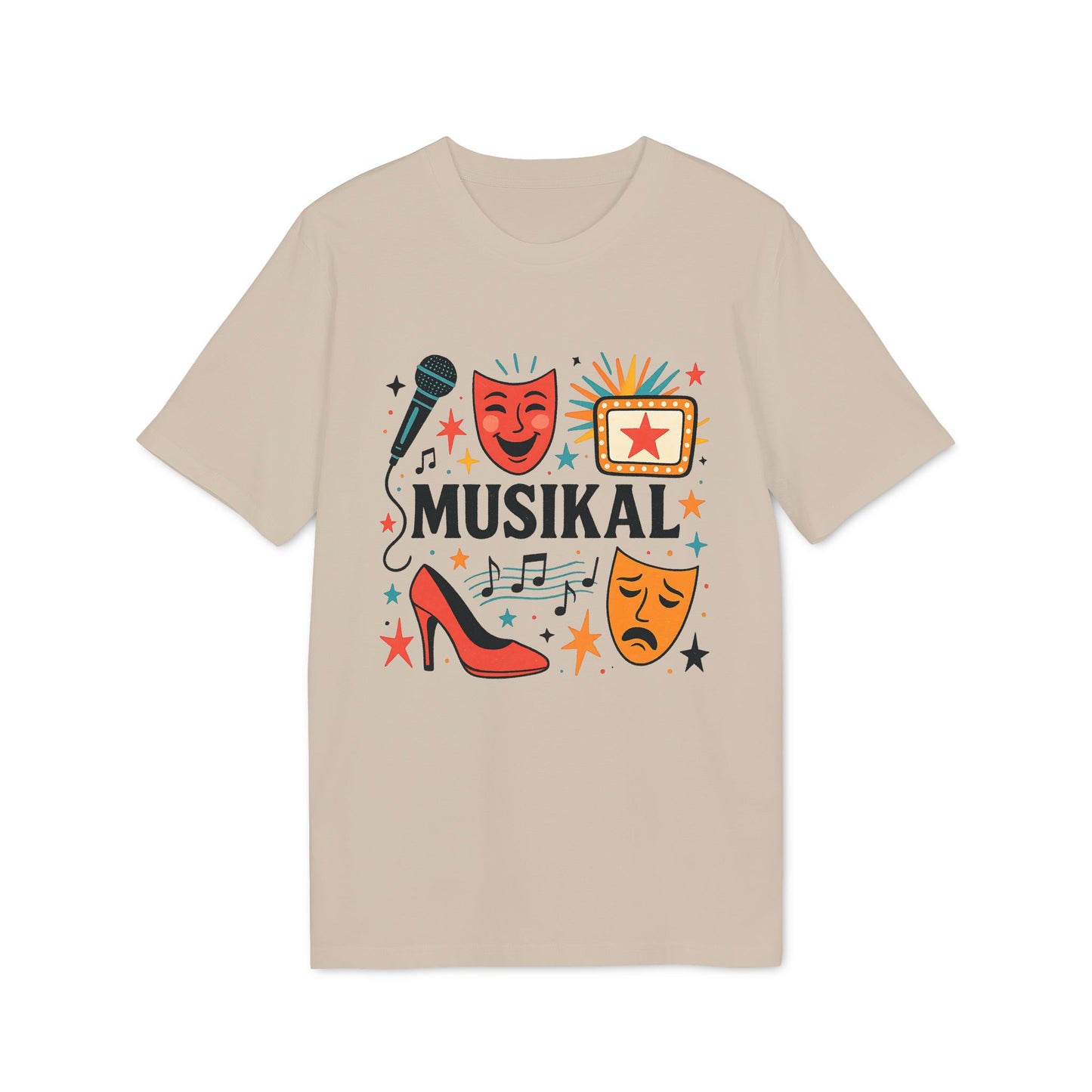 Musikal T-shirt För Alla som Älskar Musikal 100% Ekologisk Bomull