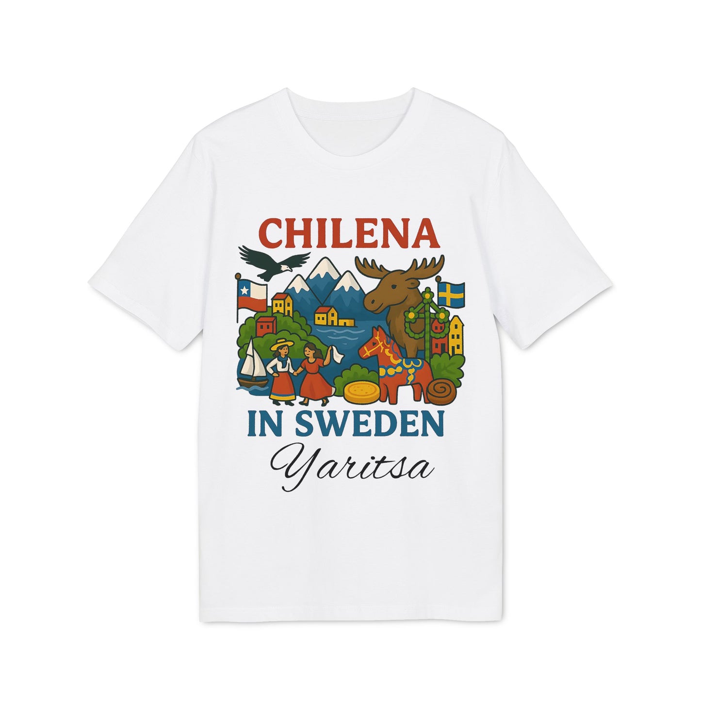 Chilena in Sweden 100% Organic Cotton T-Shirt Personalized with Name