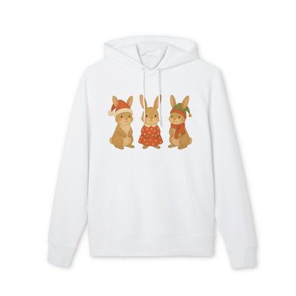 Three Little Hares Hoodie 100% Organic Cotton Christmas
