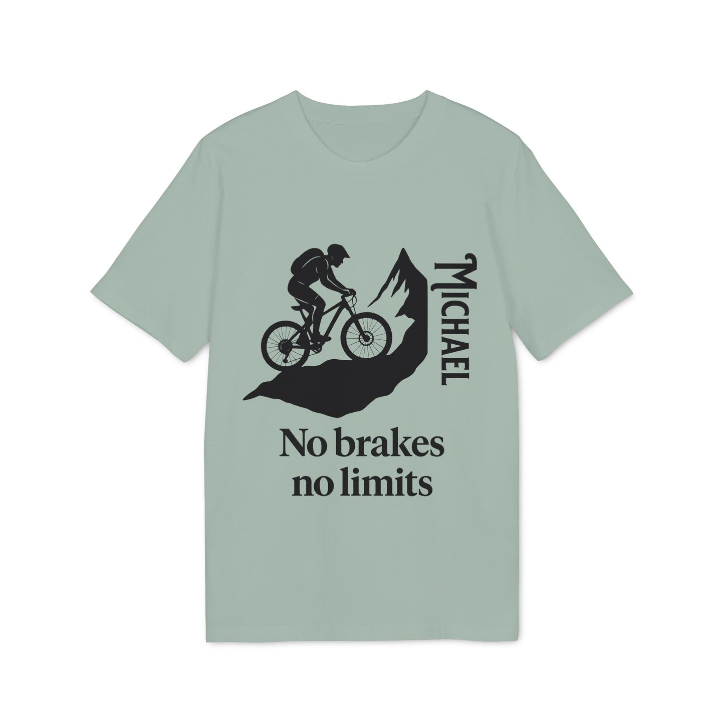 Mountain Bike T-shirt Personalized 100% Organic Cotton No Brakes No Limit