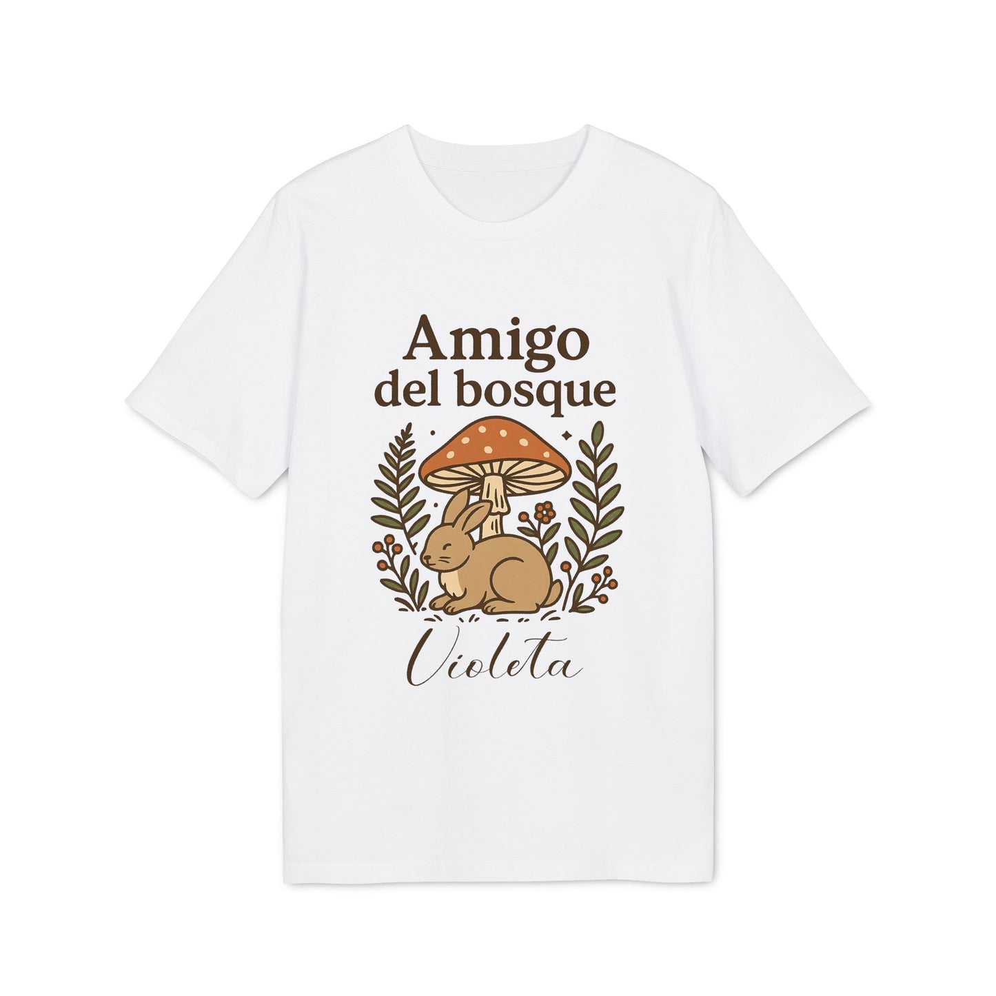 Amigo del Bosque Personalizado con Nombre 100% Algodon Organico Camiseta