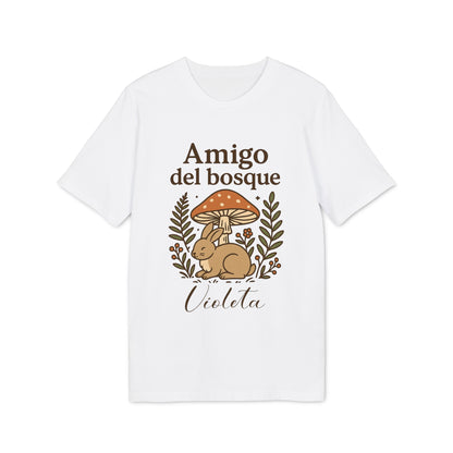 Amigo del Bosque Personalizado con Nombre 100% Algodon Organico Camiseta