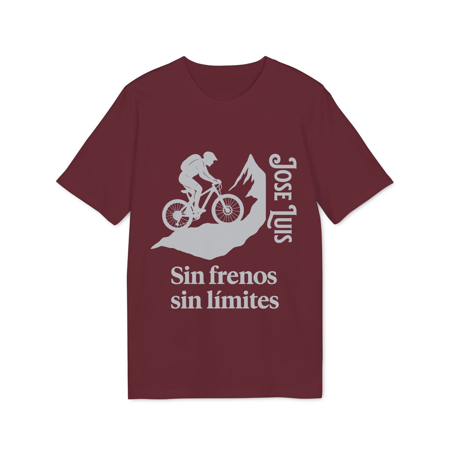 Camiseta Personalizada de Mountain Bike 100% Algodón Orgánico Sin Frenos Sin Límites
