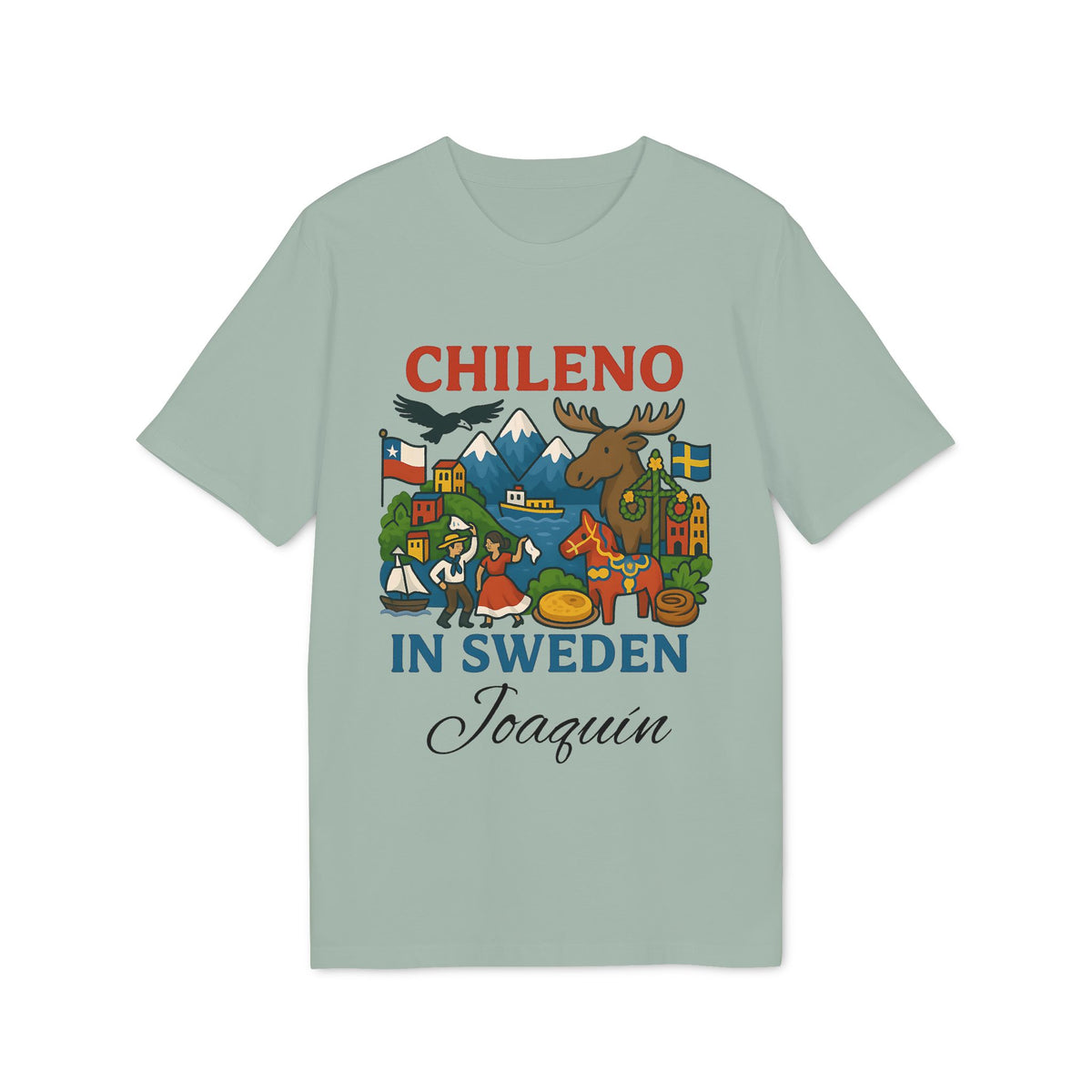 Chileno in Sweden 100% Organic Cotton T-Shirt Personalized with Name