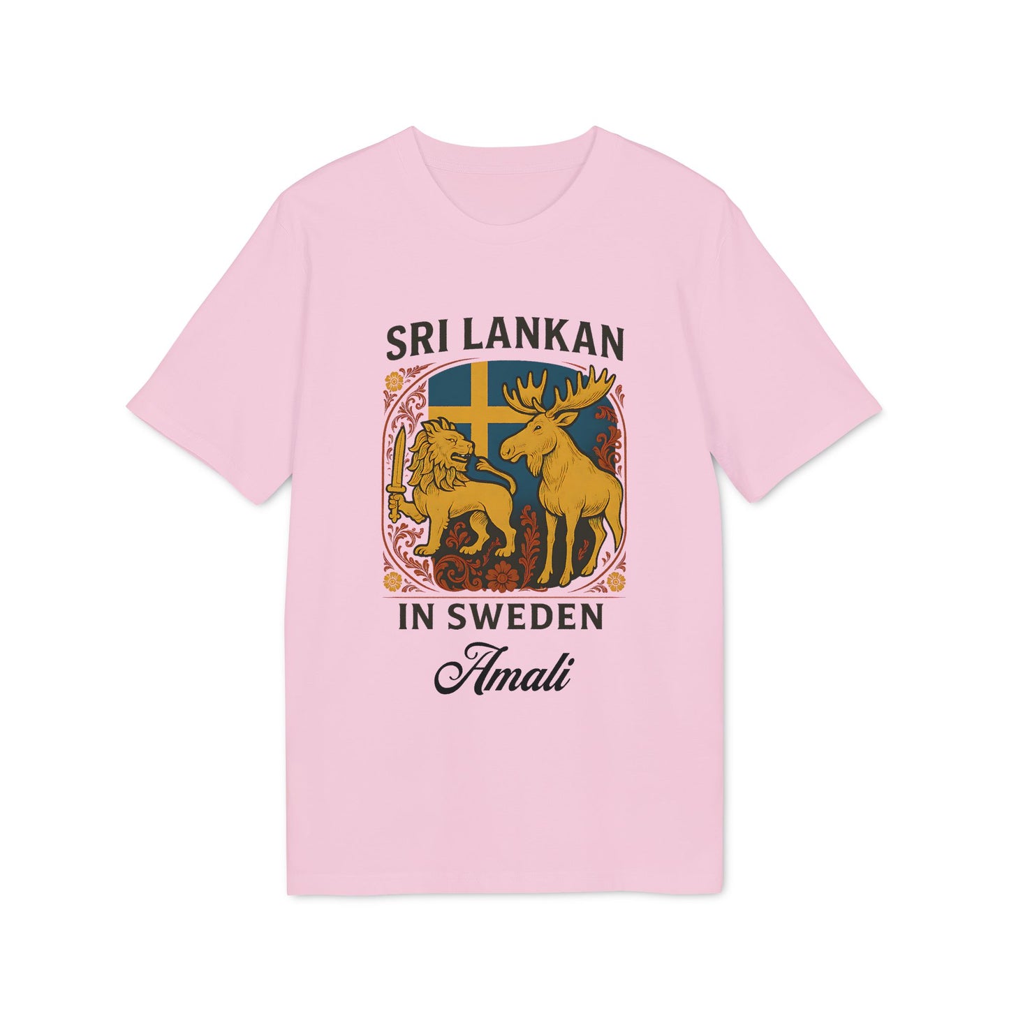 Sri Lankan in Sweden Organic T-shirt 100% Cotton Personalized