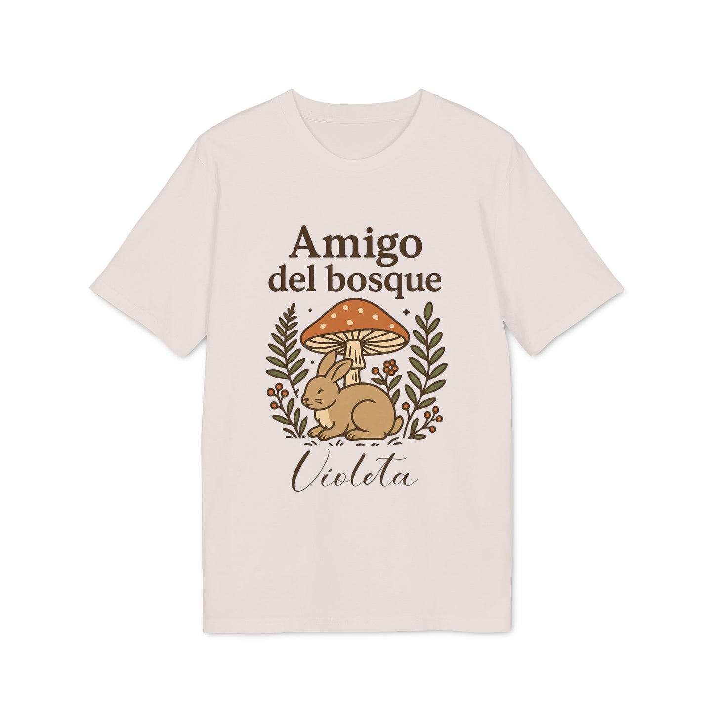 Amigo del Bosque Personalizado con Nombre 100% Algodon Organico Camiseta