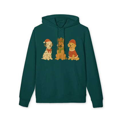 Three Little Dogs Hoodie 100% Organic Cotton Christmas