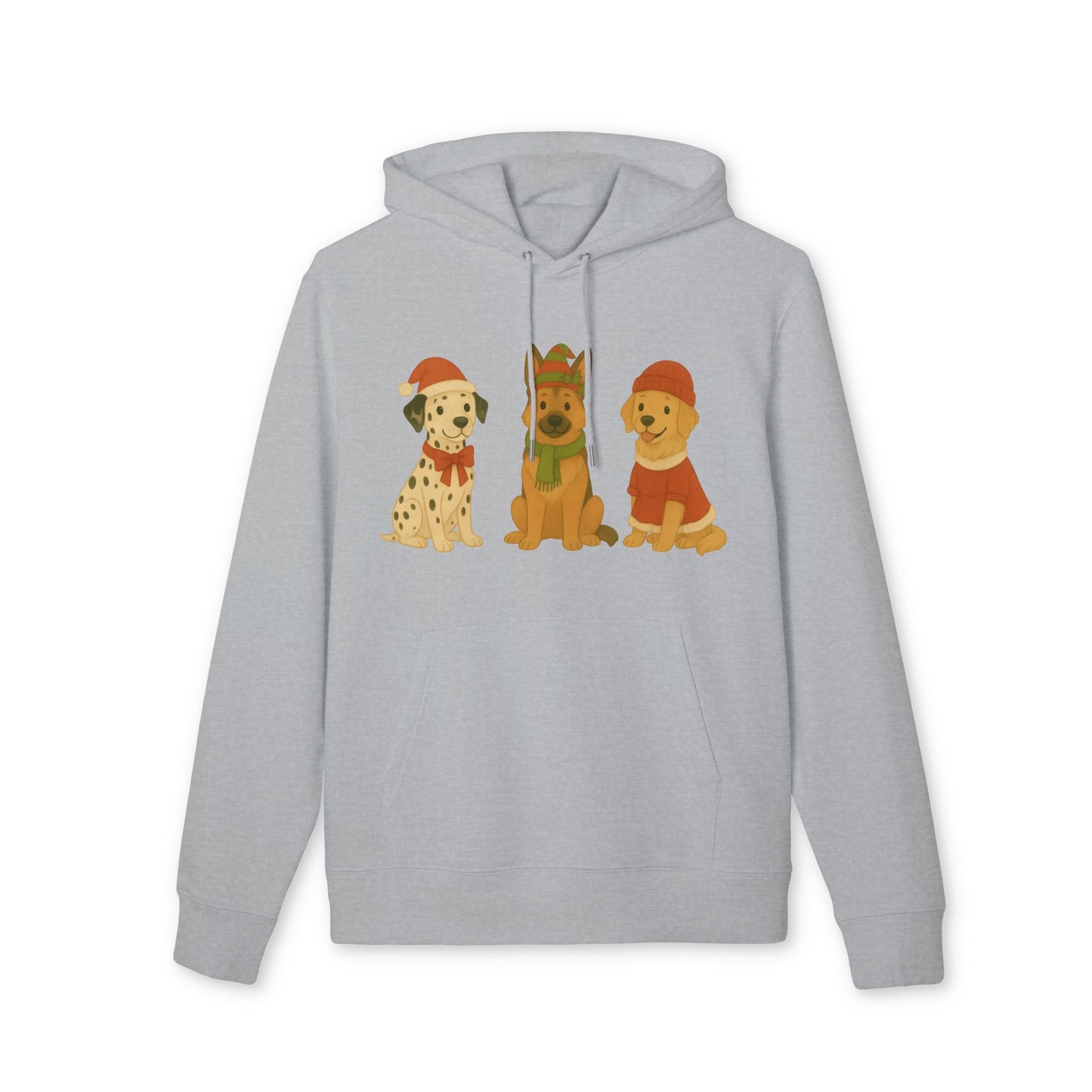 Three Little Dogs Hoodie 100% Organic Cotton Christmas