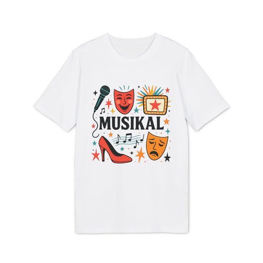 Musikal T-shirt För Alla som Älskar Musikal 100% Ekologisk Bomull