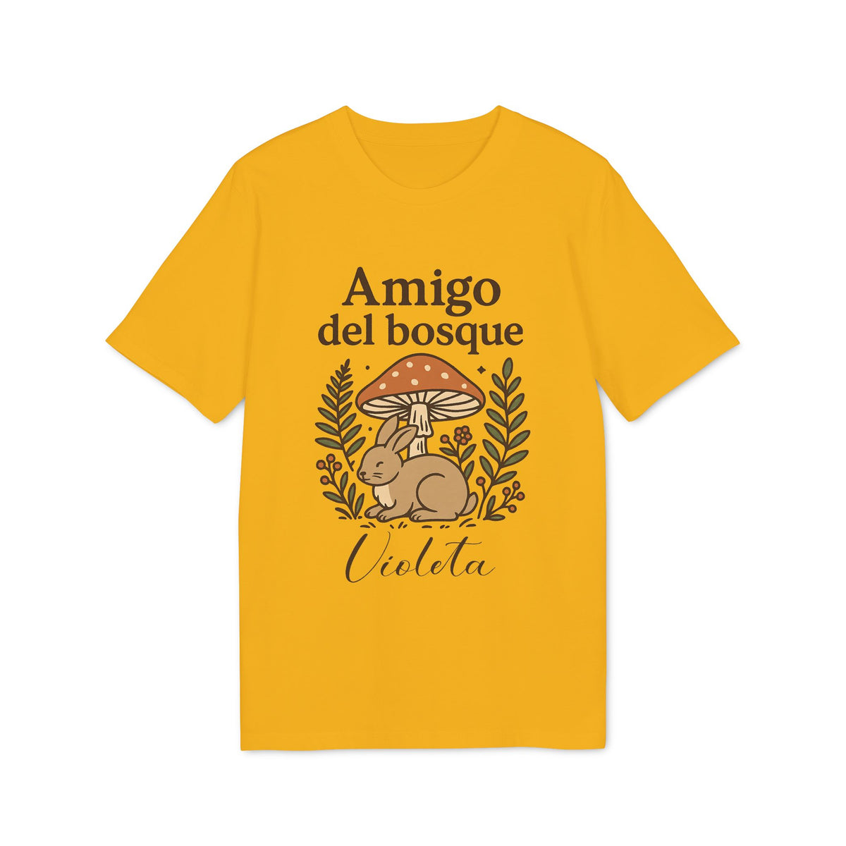 Amigo del Bosque Personalizado con Nombre 100% Algodon Organico Camiseta