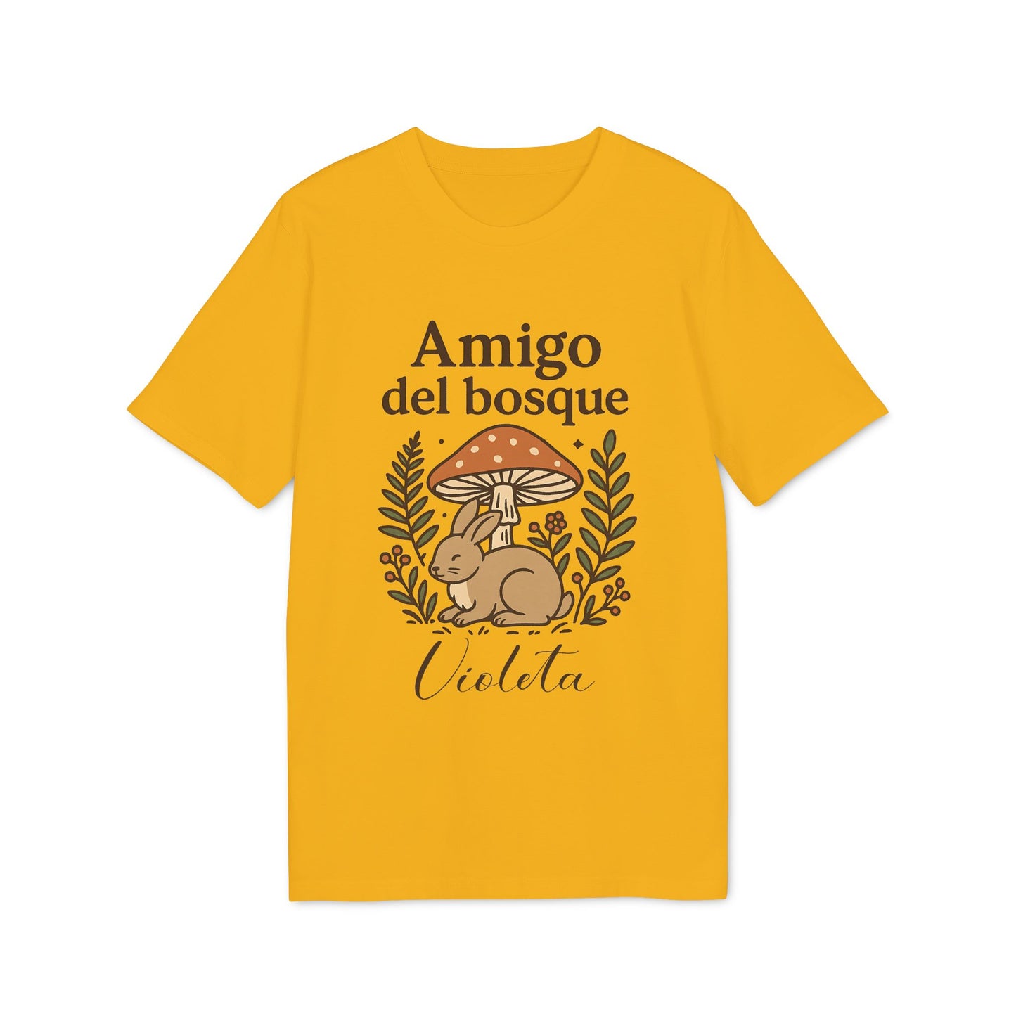 Amigo del Bosque Personalizado con Nombre 100% Algodon Organico Camiseta