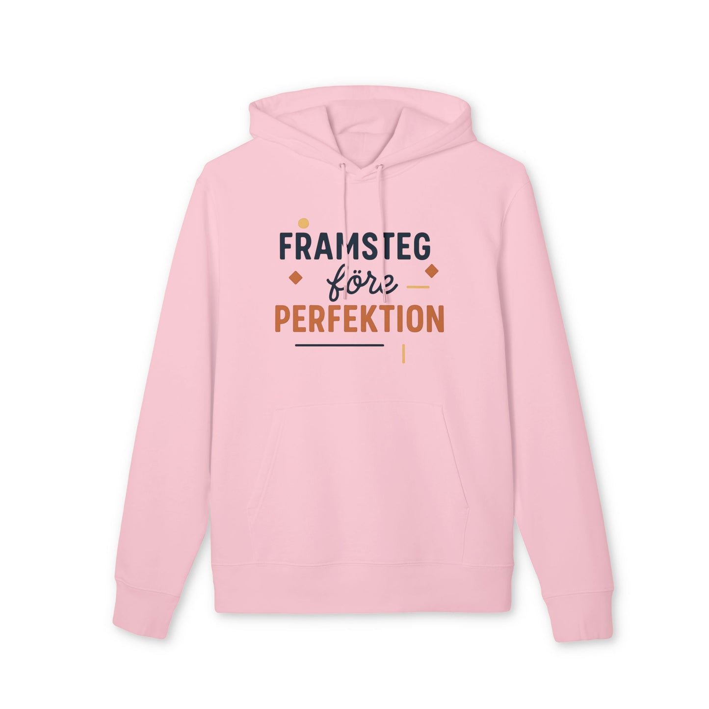 Framsteg före Perfektion Hoodie 100% Ekologisk Bomull