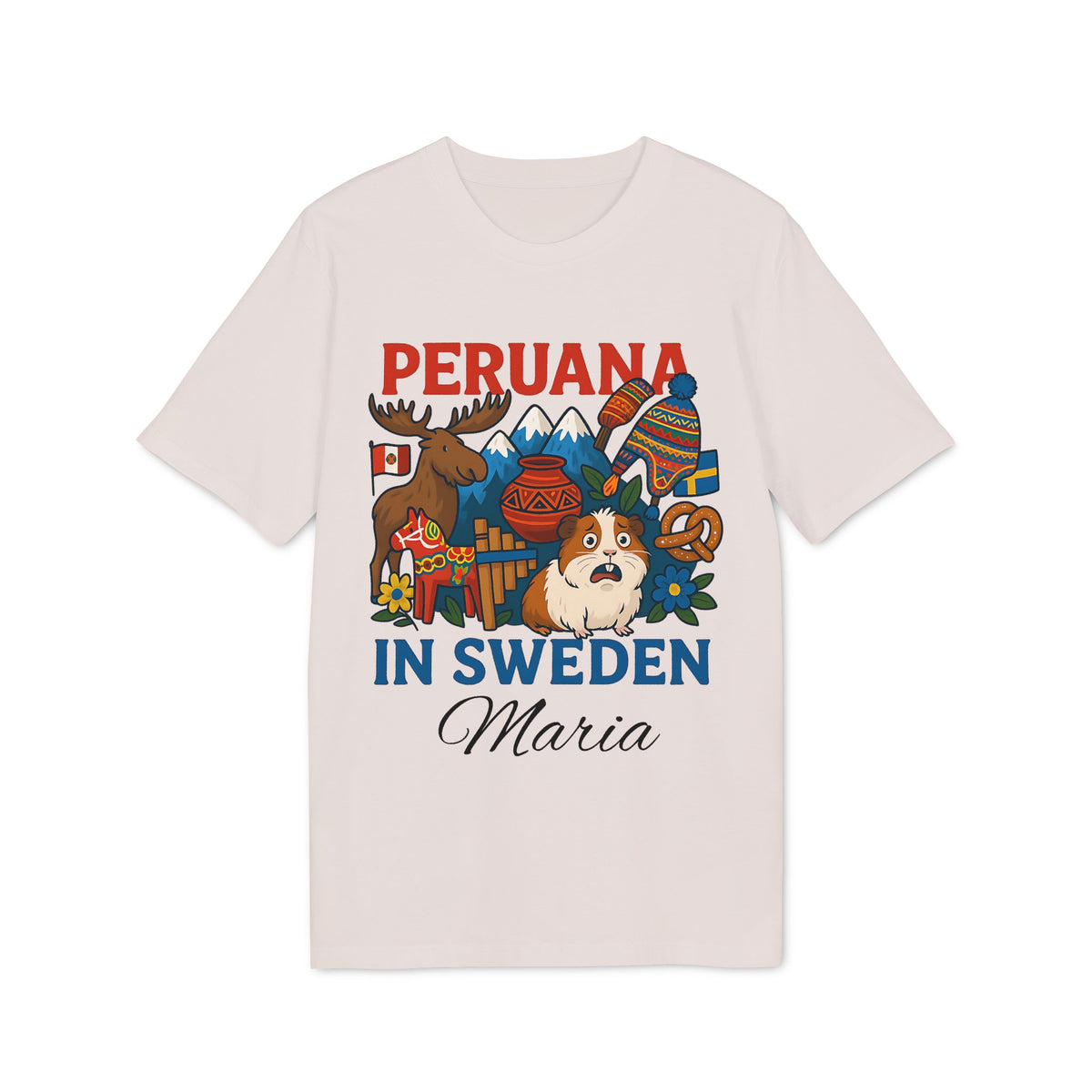 Peruana in Sweden 100% Organic Cotton T-Shirt Personalized with Name