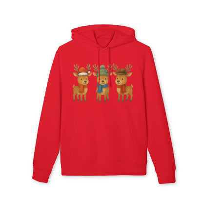 Three Little Reindeers Hoodie 100% Organic Cotton Christmas