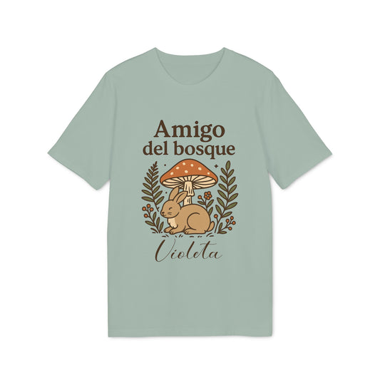 Amigo del Bosque Personalizado con Nombre 100% Algodon Organico Camiseta