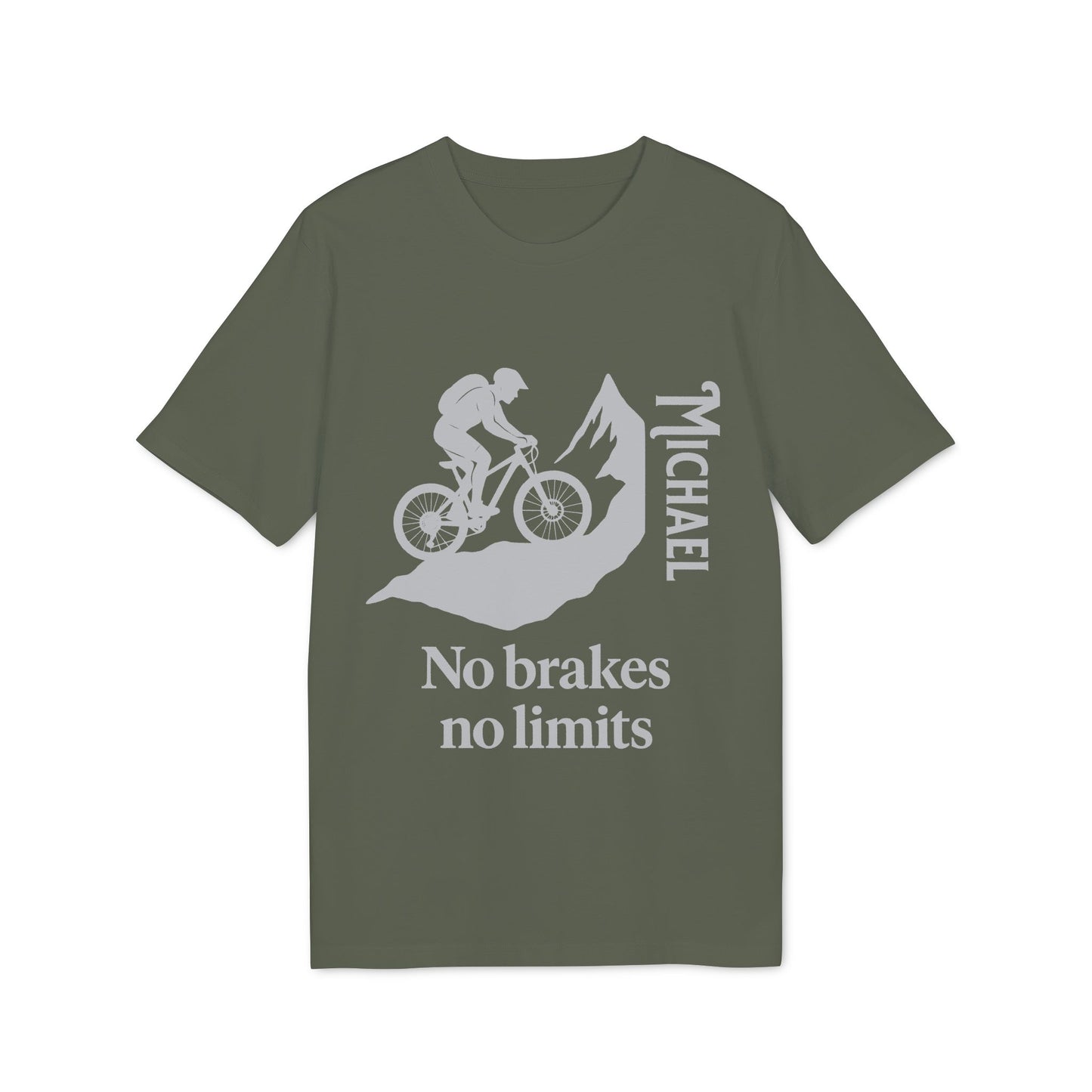Mountain Bike T-shirt Personalized 100% Organic Cotton No Brakes No Limit
